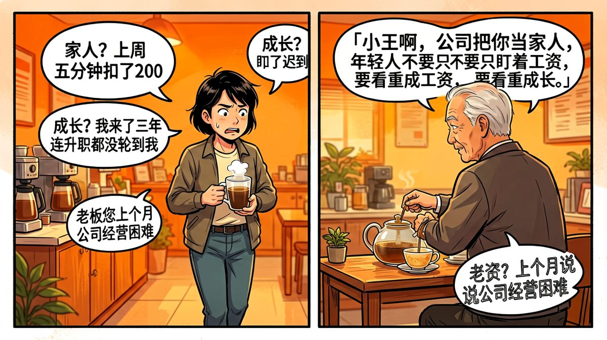 老板谈心现场，员工脑海中已经在写辞职信