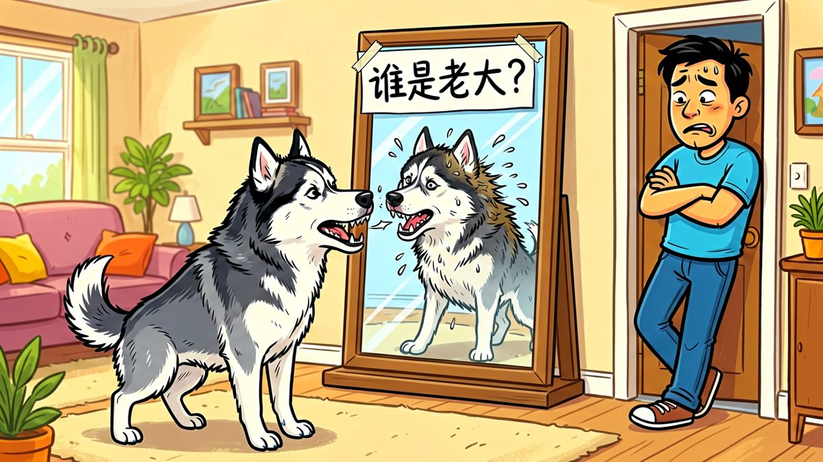 狗：镜子里那家伙竟敢学我！今晚必有一战！