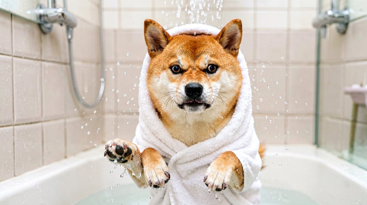 柴犬：我花钱来洗澡，你怎么敢这样对我