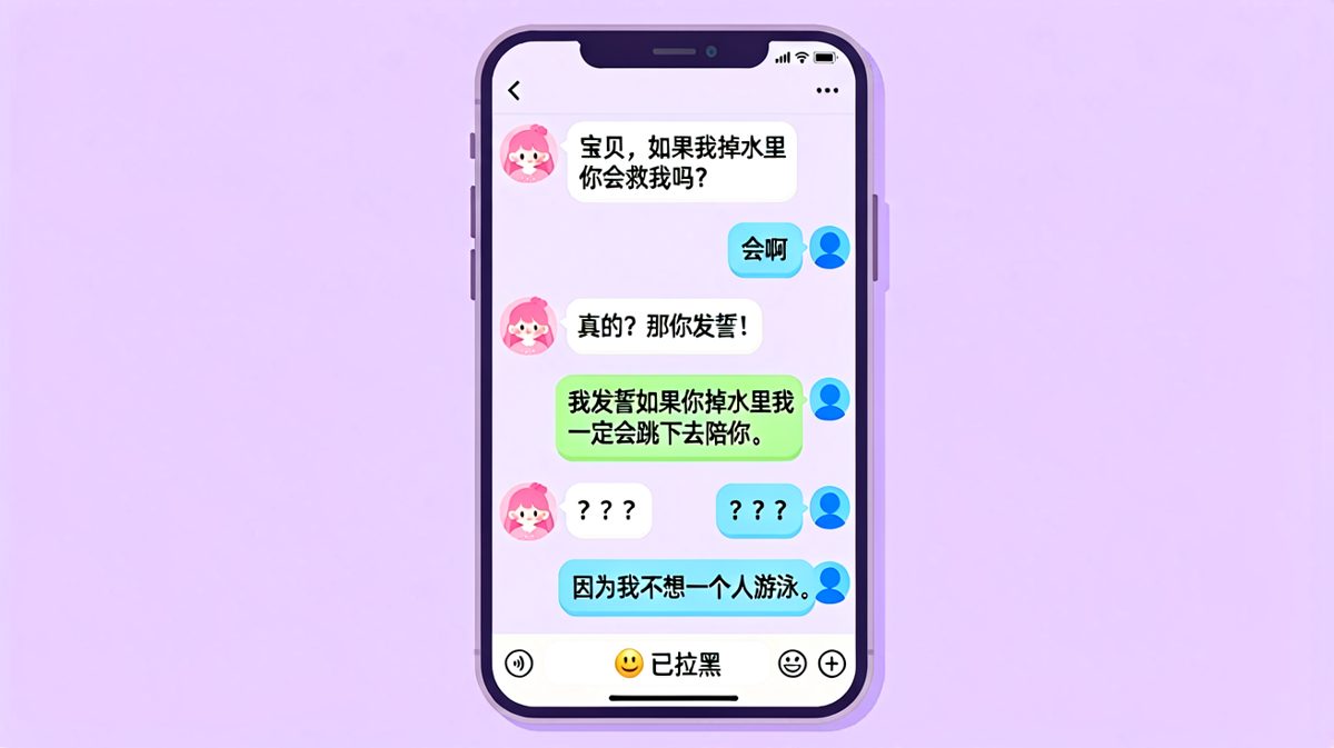 「跳下去陪她游泳才是正确答案」