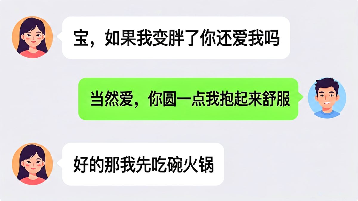 女生试探男友忠诚度，男友神回复暴露吃货本性