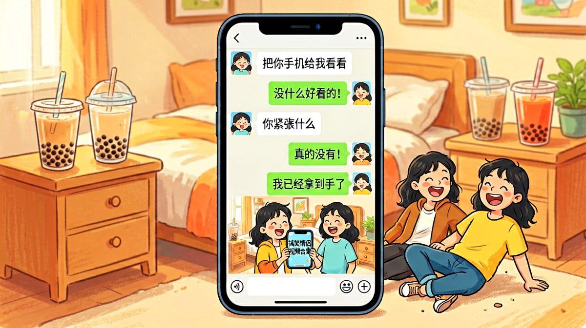 查手机查到了一起看段子