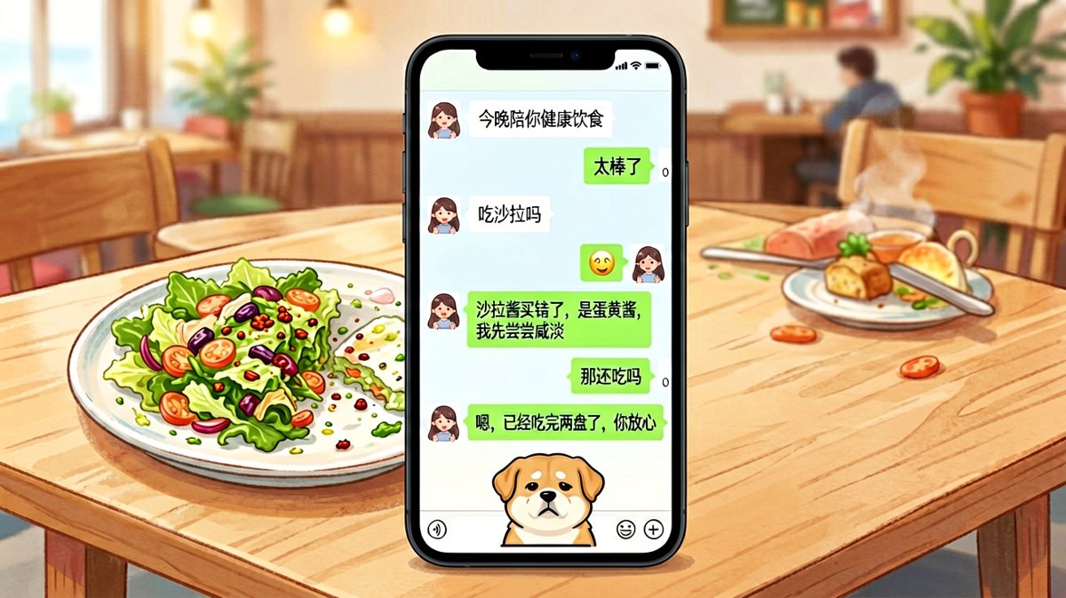 陪你对抗诱惑的结果是——她替你把沙拉全吃了