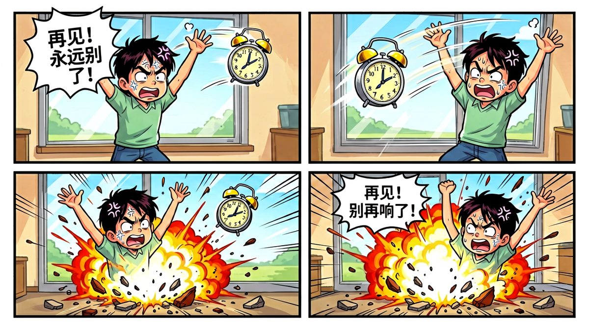 主角将闹钟彻底抛弃，迎来短暂胜利