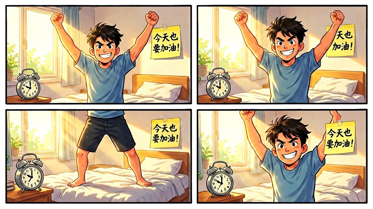 清晨满怀信心，计划征服世界