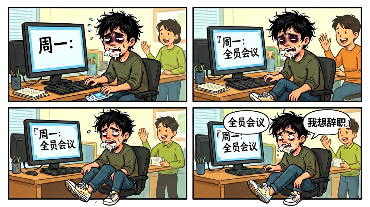 到达公司才发现今天是周一