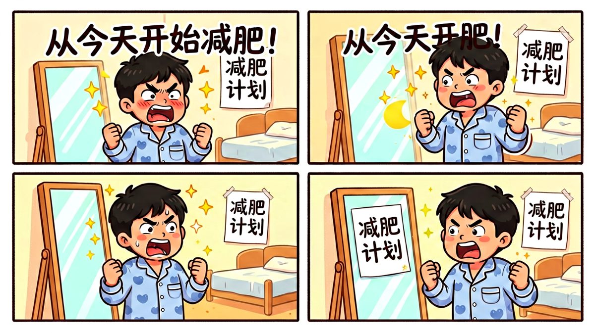 第一天，雄心壮志立下减肥flag。