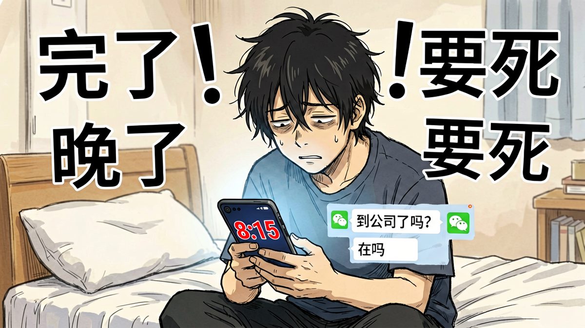 一睁眼发现迟到了半小时，灵魂瞬间出窍。