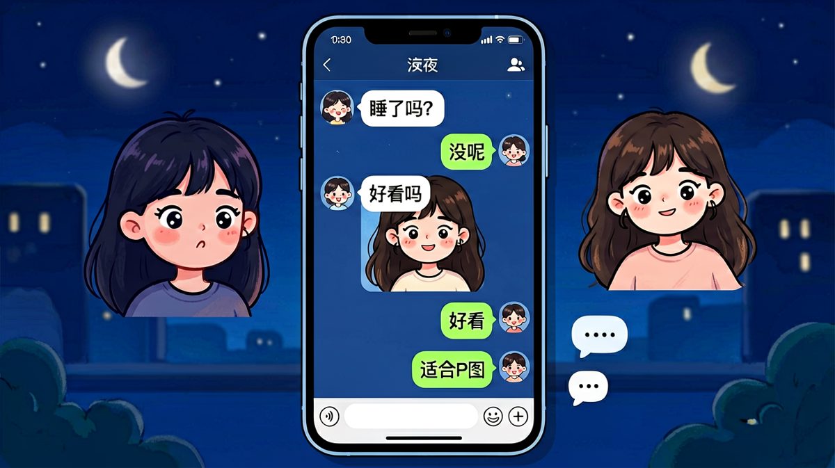 深夜发自拍求夸，结果男生补刀'适合P图'，社死现场。