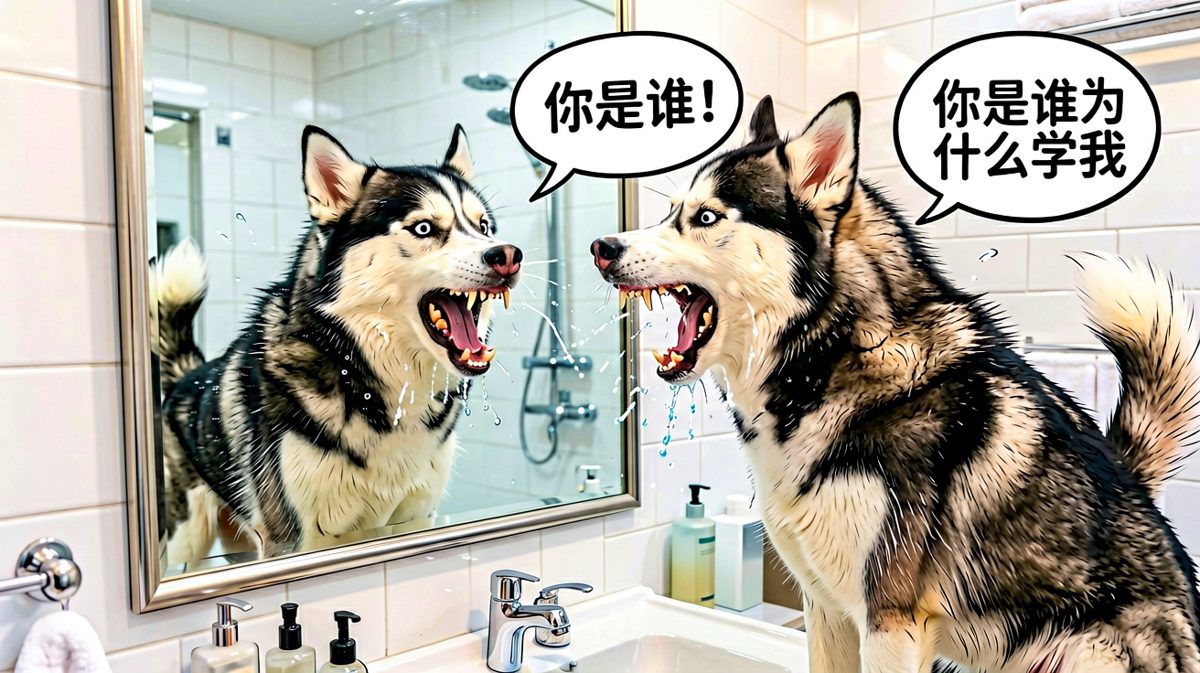 二哈每天都在和镜子里的对手决一死战