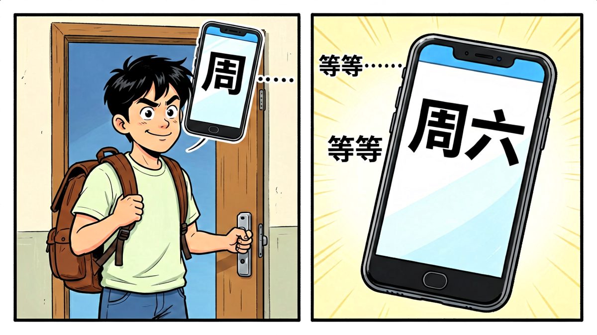 突然想起——今天原来是周六！