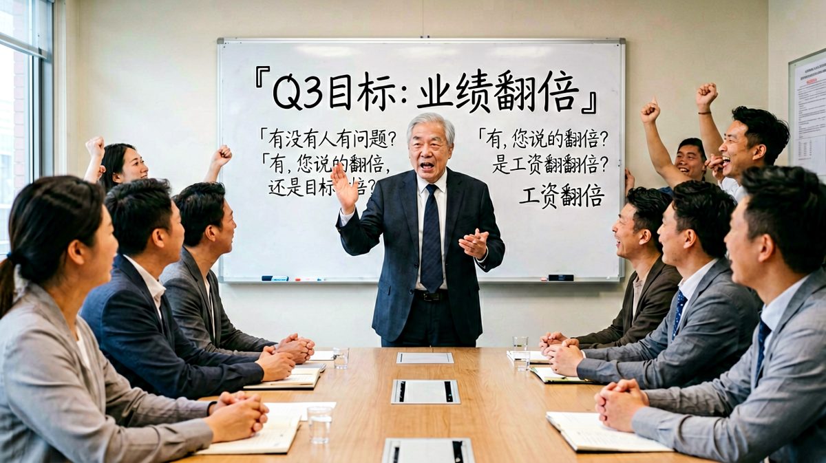 场景二：老板喊「我们要卷死同行！」，员工内心OS「同行没卷死，我先累死了」，反转——老板拍拍他肩膀「辛苦了，下个月给你配司机，你负责开车送我去医院——体检报告出来了，你说得对，是我身体先要死。」