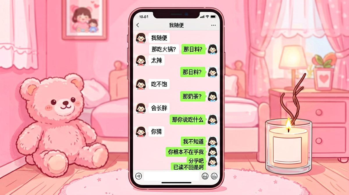 「随便」是女生最危险的词汇，翻译过来是：你必须精准猜中我的心意。