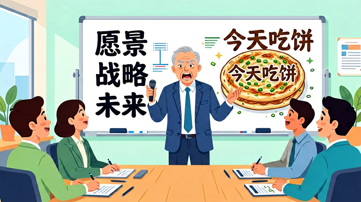 老板大谈战略愿景，结果画的是真的饼。