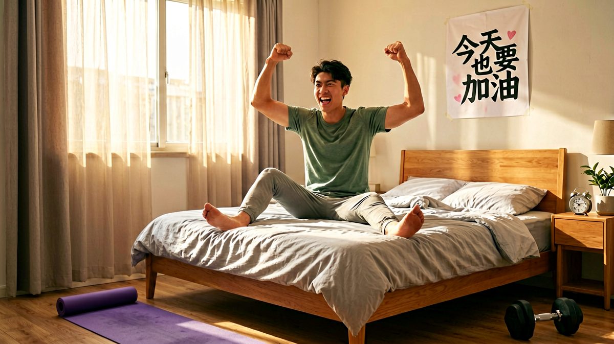 闹钟一响，斗志满满地起床