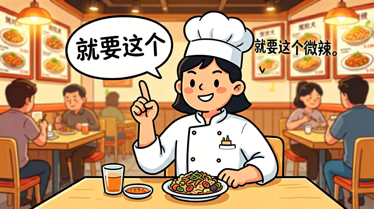 顾客自信满满地点了一道'微辣'