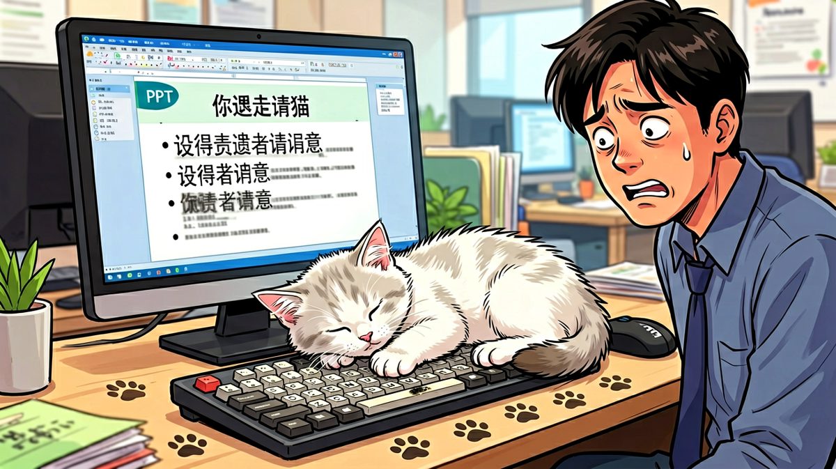 猫：这个键盘摸起来真舒服~