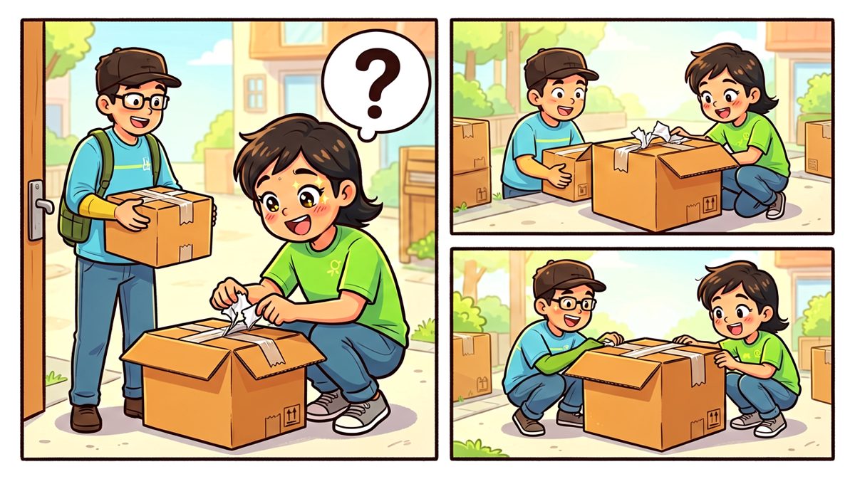 快递到手，内心充满对美好未来的幻想。