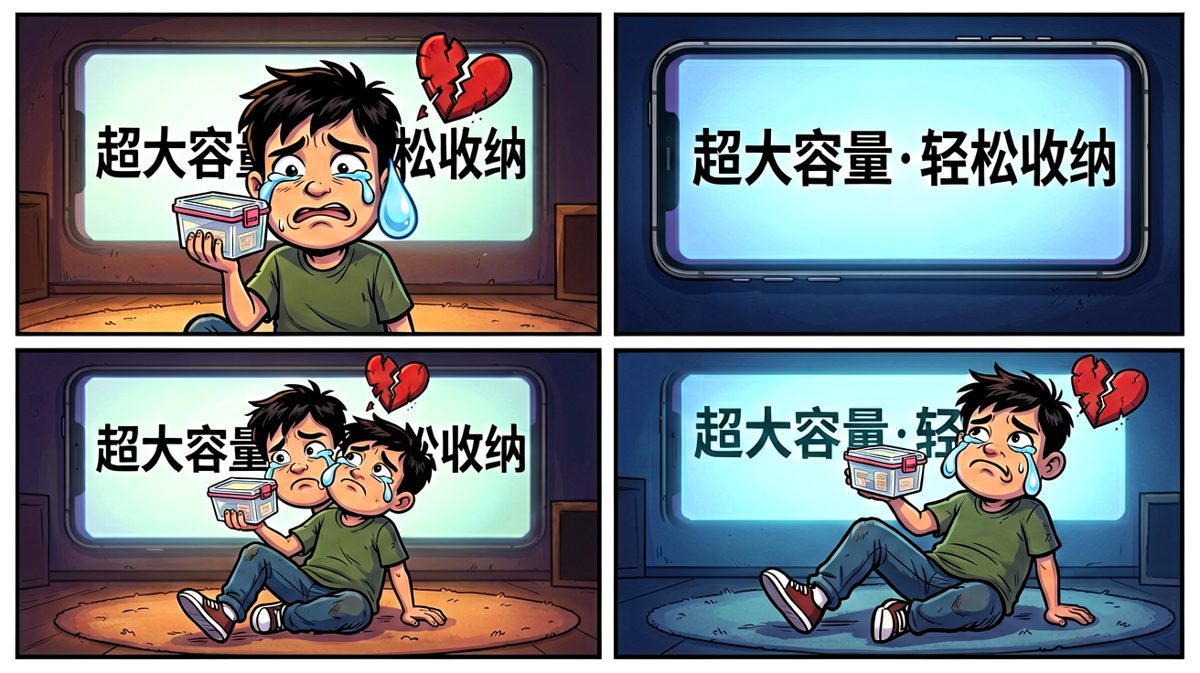 看着'超大容量'四个字，悔恨的泪水止不住地流。