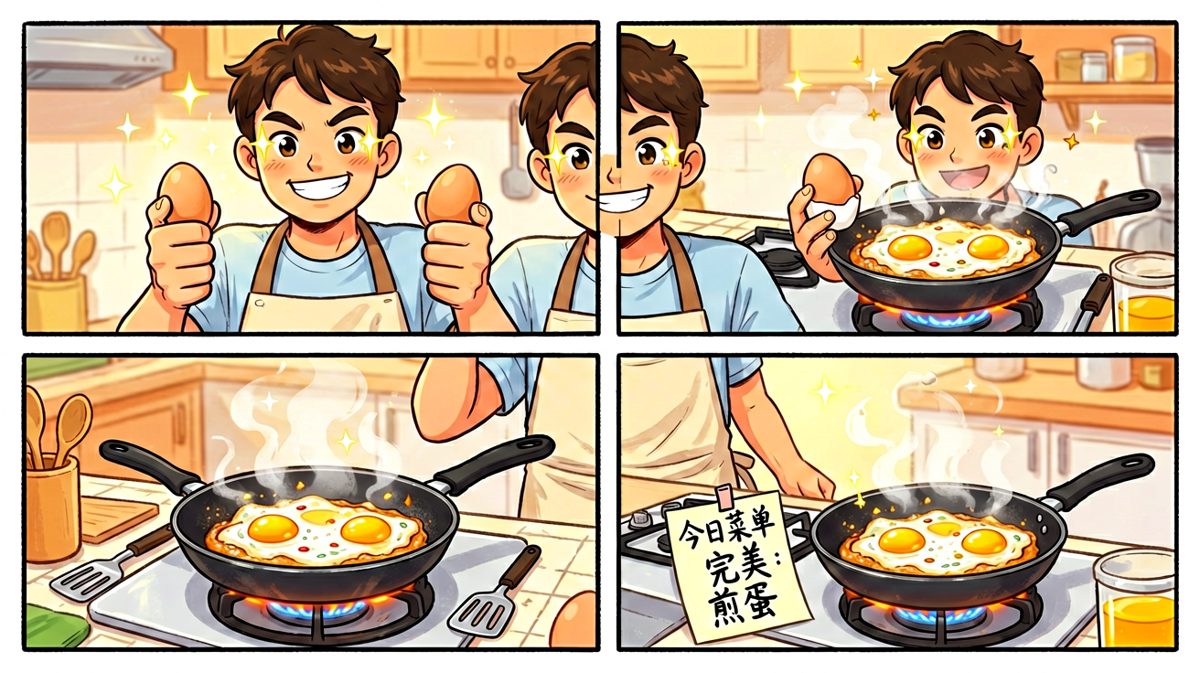 自信满满：我可是煎蛋高手！