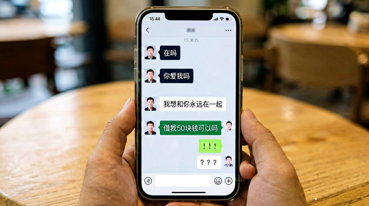 男友铺垫了一堆深情台词，最后目的是借钱。