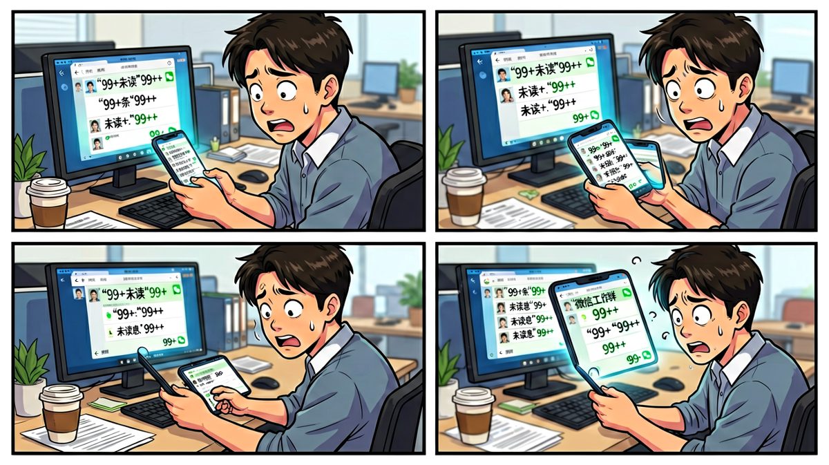 早上打开工作群，99条未读消息，社畜心态崩了
