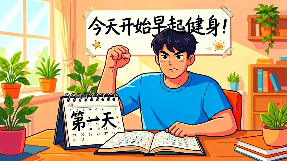 雄心壮志立下早起flag，决心满满！