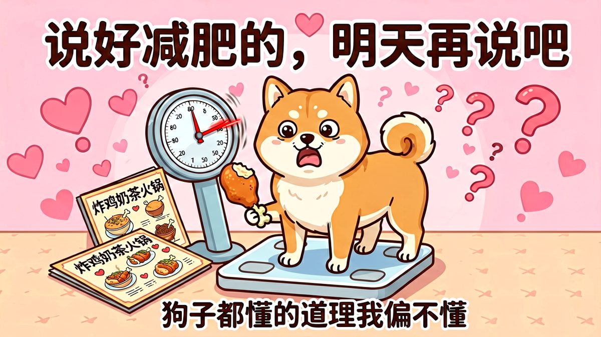 减肥宣言如同柴犬的耐心——存在但不持久。