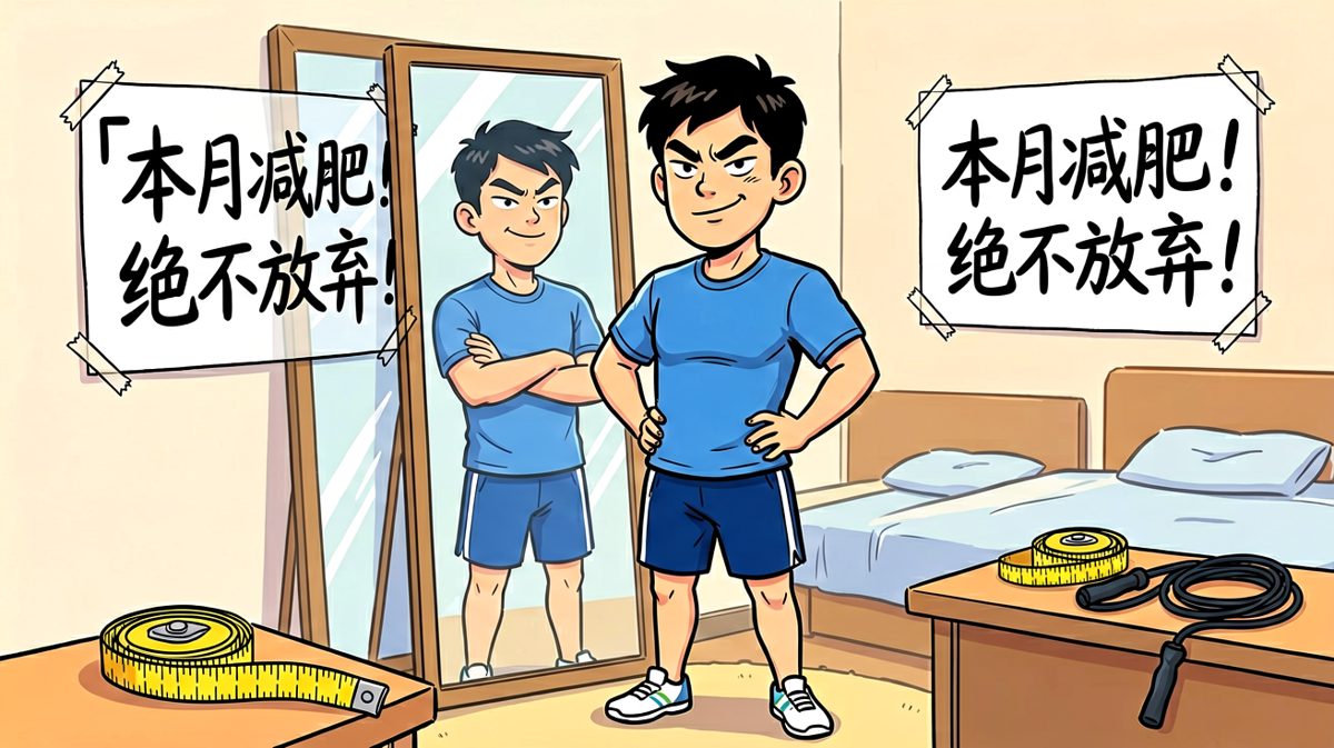 第一格：立下减肥flag，信心满满