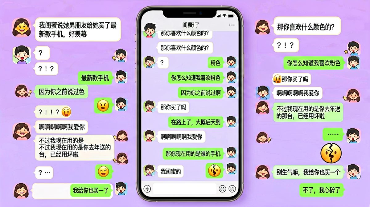 送手机礼物翻车现场，心碎男朋友的最后崩溃