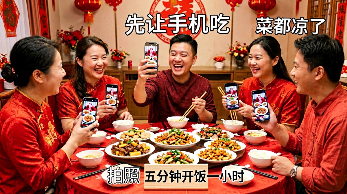 吃饭前的仪式感：先喂手机再喂自己