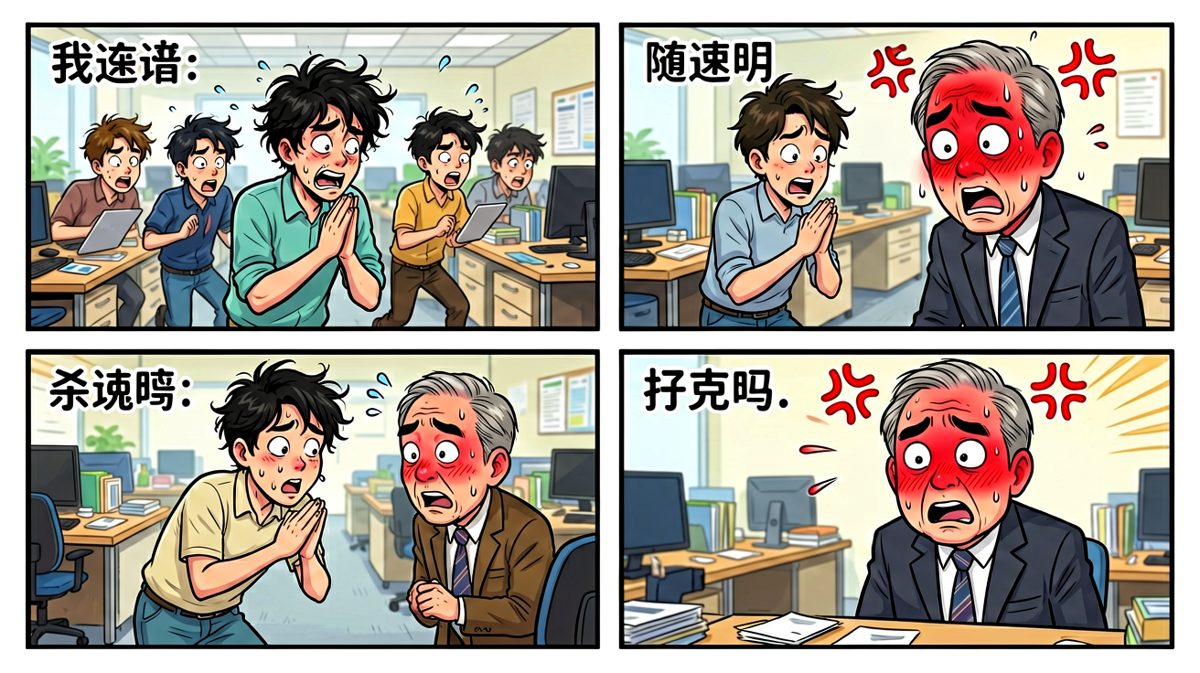 睡过头的主角狼狈冲进公司，迎接他的是暴怒的老板。