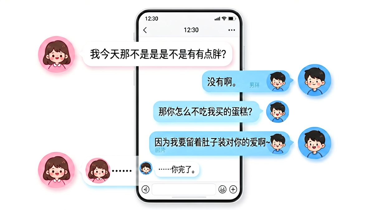 女生问'我胖吗'，男生凭实力把送命题变成绝命题