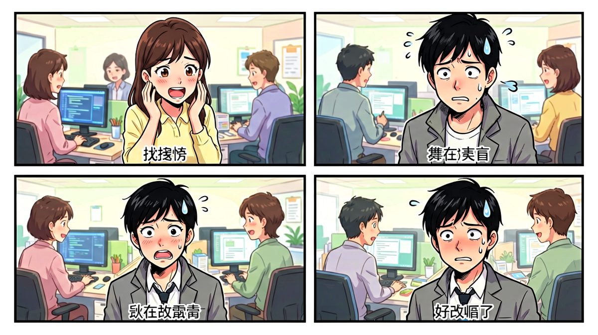 刚进门就被热情的同事搭话，脑子一片空白不知怎么回应。