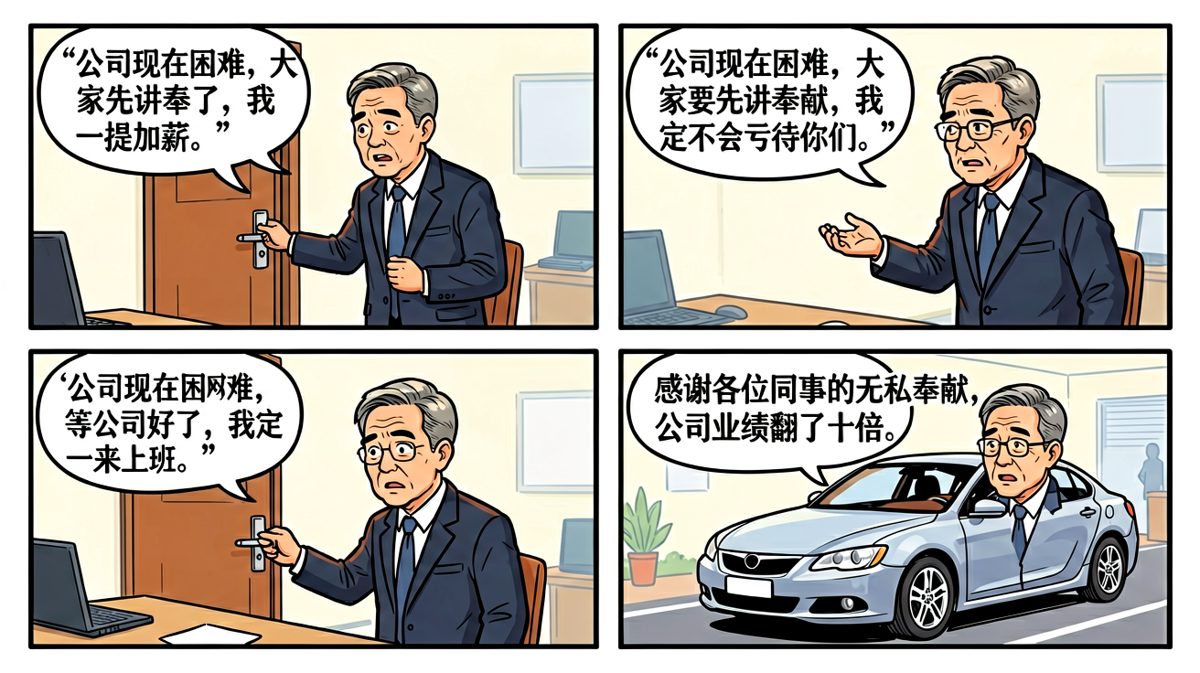 老板画饼一年后，自己先兑现了