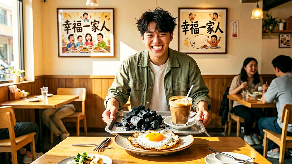 无论过程多么坎坷，这顿'爱心早餐'他都骄傲地端上了桌。