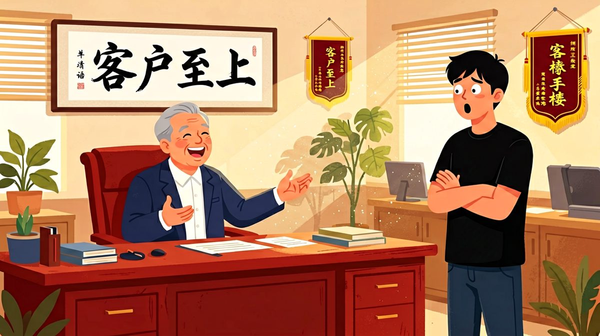 老板：升职为客户总监！员工：主要职责？老板：接电话和说不好意思。