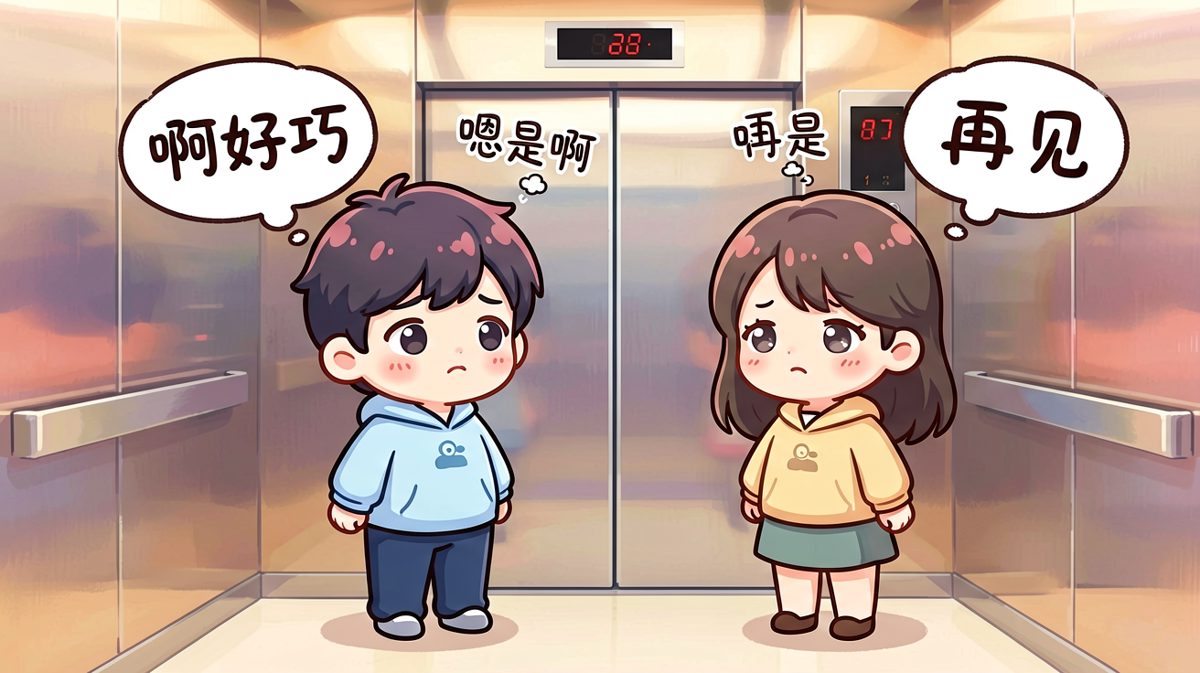 电梯社交最高难度：遇到同事但不想说话