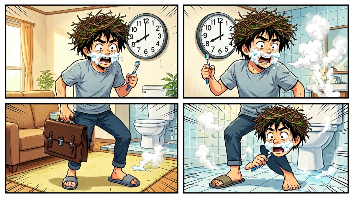 八点半打卡？！我还在刷牙！！