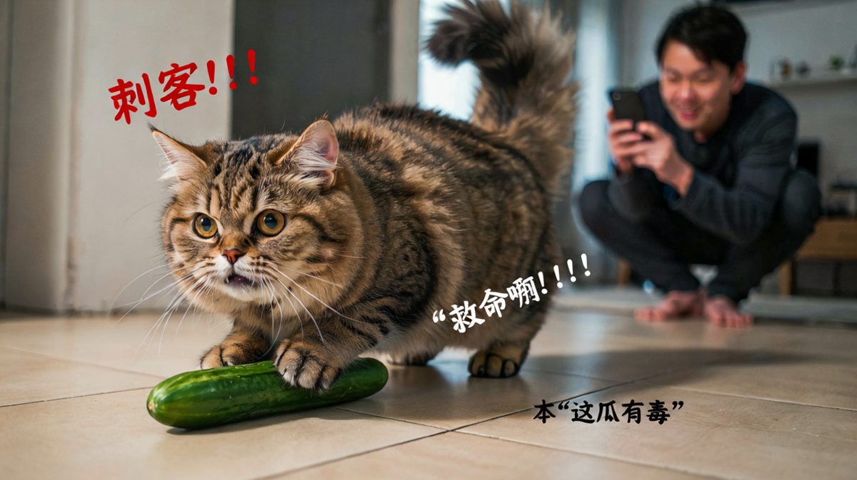 猫咪对黄瓜的恐惧，堪称动物界最迷惑行为之一。
