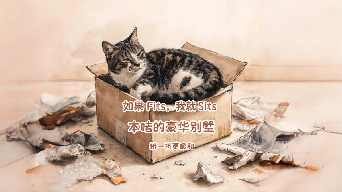 猫的哲学：只要有盒子，哪里都是家。