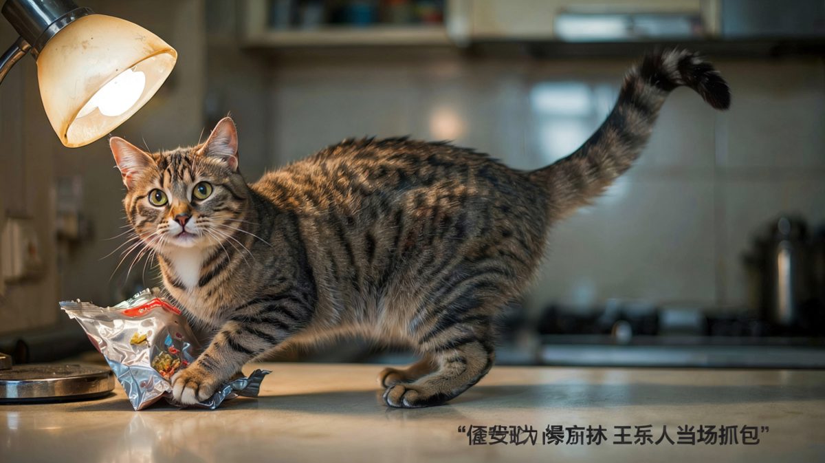 猫：我没有，是风把袋子吹开的。