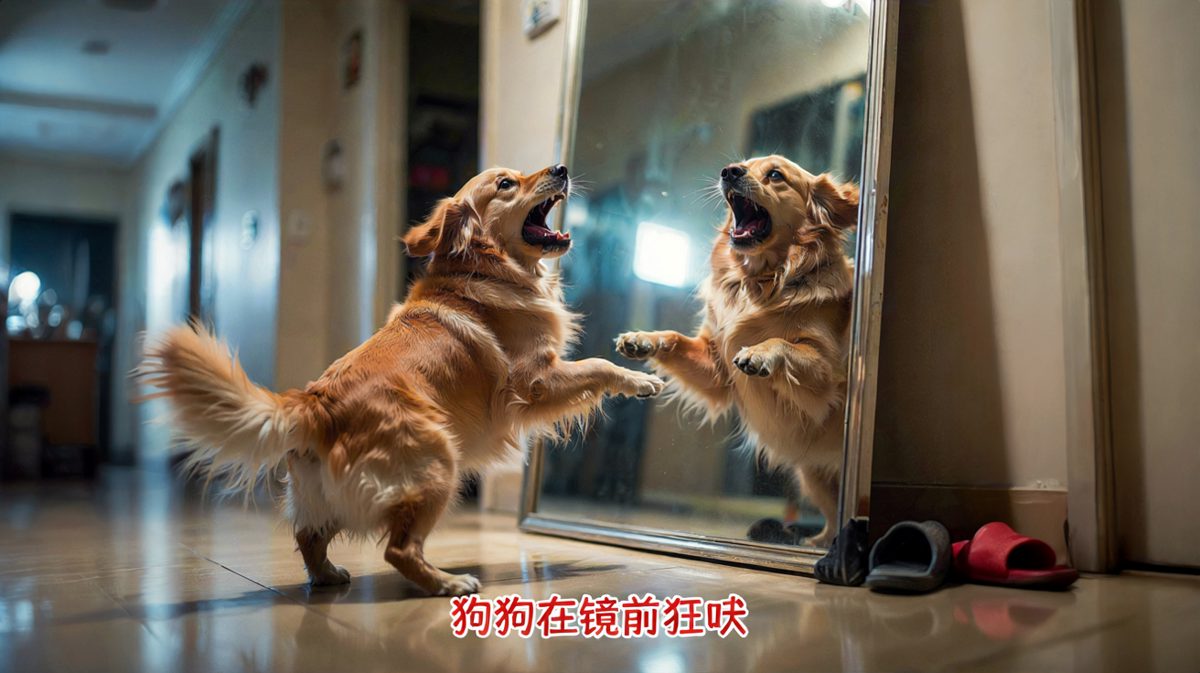 狗狗每次看到镜子里的自己都像见了外星人。