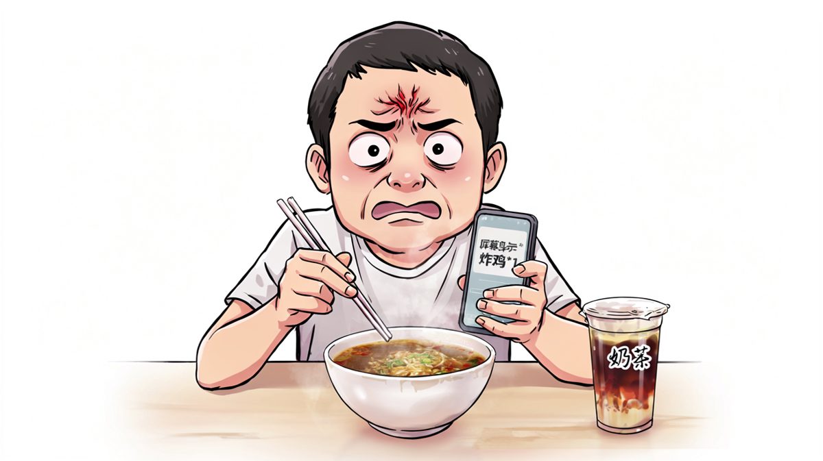 订的是炸鸡却收到螺蛳粉，纠结到窒息。