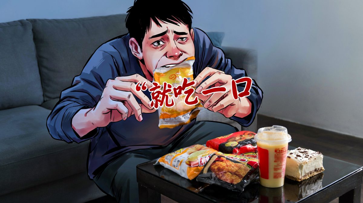 晚上回家，意志力瞬间瓦解。