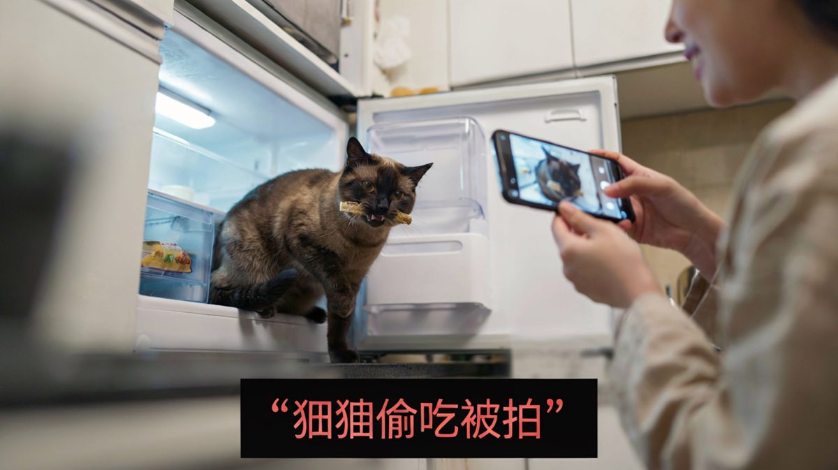 猫咪：我只是路过，不是来偷吃的！
