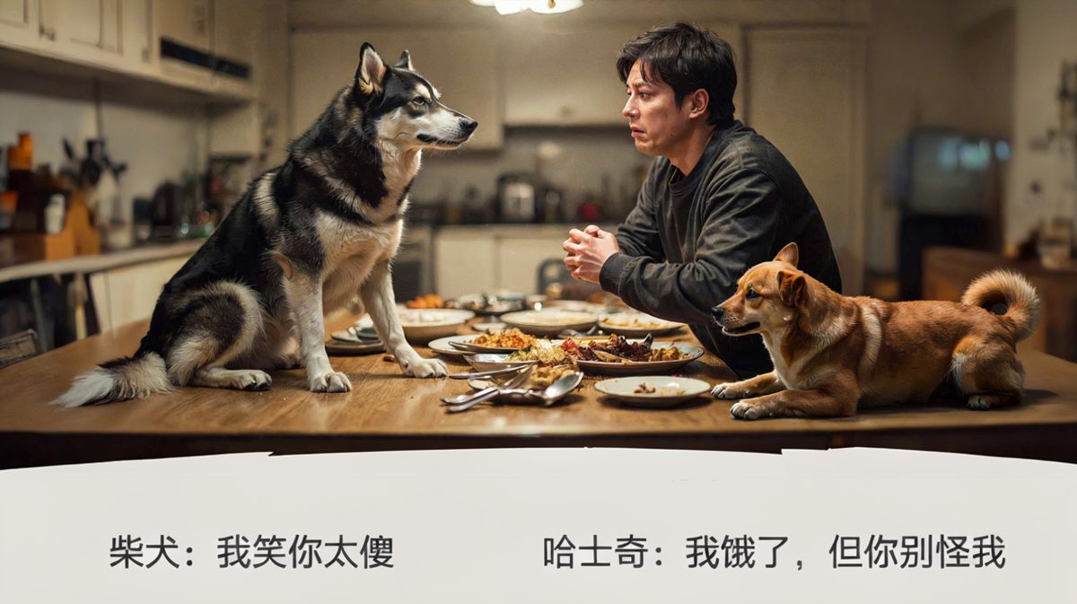 哈士奇：我只是想帮你清理桌面而已！
