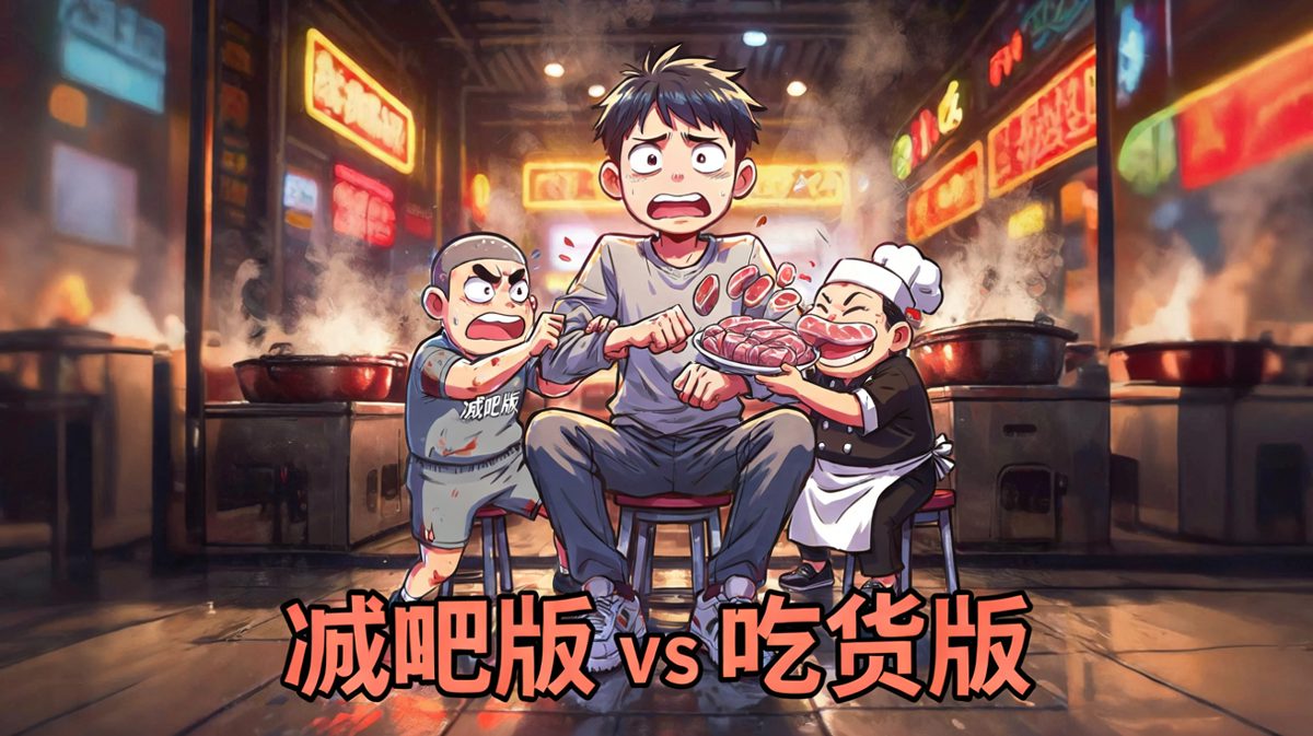 内心的减肥小人与吃货小人展开了激烈搏斗！