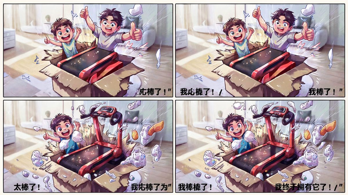 收到跑步机，燃起熊熊健身梦