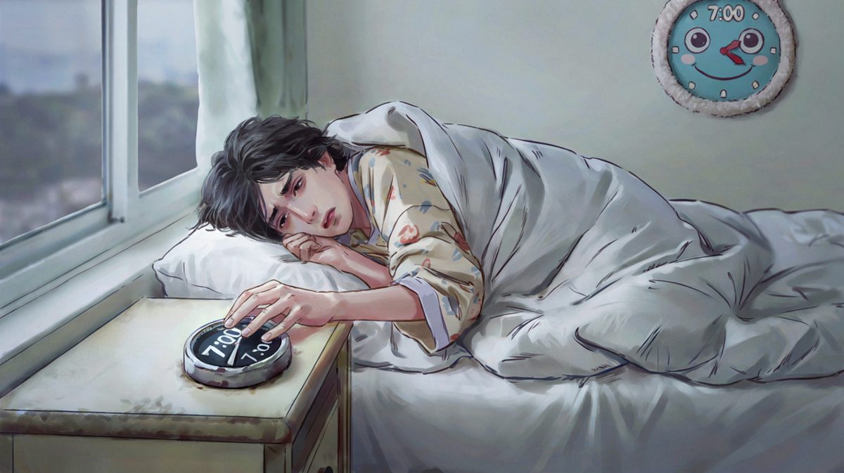 闹钟响了，被窝里的灵魂正在激烈搏斗